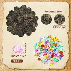 Ferraycle 200 Pieces Halloween Pirate Party Favors Pirate Treasure Pirate Coins And Pirate Gems Jewelry Playset Pirate Coins Gem For Pirate Party Decorations (Bronze,Retro Style) 10 Ferraycle 200 Pieces Halloween Pirate Party Favors Pirate Treasure Pirate Coins And Pirate Gems Jewelry Playset Pirate Coins Gem For Pirate Party Decorations (Bronze,Retro Style) -Folkmanis Toys Shop 61t3YWK1wWL
