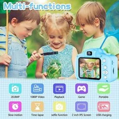 Kids Camera Best Christmas - Birthday Gift For Boys Age 3-10 Year Old Children Digital Cameras For Kids Toys Camera With 32GB SD Card Included. -Folkmanis Toys Shop 61tyZUYCzkL