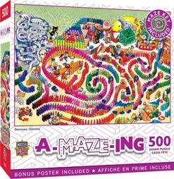 Baby Fanatic MasterPieces A-Maze-Ing 500 Piece Jigsaw Puzzle For Adults, Family, Or Kids - Dominoes - 15"x21"