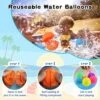 LyssKMK 12 Pcs Reusable Quick-Fill Water Balloons For Kids Silicone Water Splash Bombs Toys For Outdoor Yard/Pool Water Games And Summer Fun Parties, Boys And Girls Outdoor Toys -Folkmanis Toys Shop 61uXubl7XAL