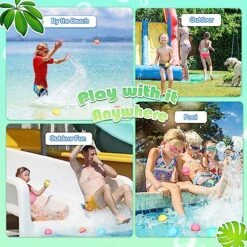 VRRTOE 16PCS Reusable Water Balloons, Self Sealing Silicone Water Balls With Mesh Bag, Quick Fill Water Bomb For Kids Adults Outdoor Water Games, Summer Swimming Pool Party Supplies -Folkmanis Toys Shop 61uvwTor6BL