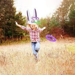 IFOTIME Toss Toy Inflatable Easter Kids Game Set Bunny 2 Rabbit Ring Ears & Hat Easter Inflatable Toy 49ers Inflatable (as Shown, One Size) -Folkmanis Toys Shop 61v0PA5SDjL