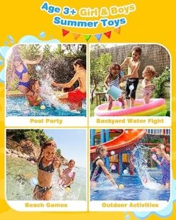 SOPPYCID 15pcs Water Balloons Quick Fill,Magnetic Water Balloons,Reusable Water Balloons Magnetic Self Sealing Happy Bombs,Age 3+ Toddler Pool Toys Beach Backyard Water Fight Games Summer Fun Toys -Folkmanis Toys Shop 61v0PaILy4L