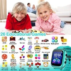 Kids Game Smart Watch For Kids With 26 Puzzle Games HD Touch Screen Camera Video Music Player Pedometer Alarm Clock Flashlight 12/24 Hr Kids Watches Gift For 4-12 Year Old Boys Girls Toys For Kids -Folkmanis Toys Shop 61viTua8H1L
