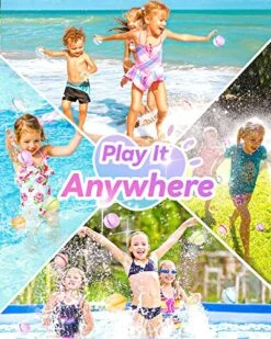 Reusable Water Bomb Balloons Silicone Self Sealing Splash Water Balls With Mesh Bag, Summer Fun Outdoor Toys For Kids, Water Games For Kids Backyard Swimming Pool Waterpark Glitter (12 Packs) -Folkmanis Toys Shop 61vwLE1rBCL
