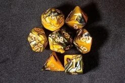 Sharp Edge Dice Set For DND For Dungeons And Dragons Ttrpg Games, Multi-Sided RPG Polyhedral Resin Roleplaying Games (Black Yellow Marble) -Folkmanis Toys Shop 61wQ6XGllLL