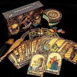 OceanWings Classic Tarot Cards Deck Set With Guidebook,Gold Foil Waterproof Tarot Cards Fortune Telling Toy With Crystal-Pendulum-for Beginners&Expert Readers -Folkmanis Toys Shop 61wRe9SwlrL. AC