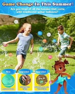 SOPPYCID Water Balloons Reusable Self Sealing, Reusable Water Bomb Splash Balls, Magnetic Water Balloons For Kids Adults, Summer Toy Water Toy For Pool,Water Fight Game, Summer Party (8 PCS) -Folkmanis Toys Shop 61wTouTk85L