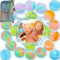 24 PCS Reusable Water Balloons, With Mesh Bag, Reusable Water Balloons For Kids, Self-Sealing Water Bomb For Kids Adults Outdoor Activities Water Games Toy Summer Fun Party Supplies (24pcs) -Folkmanis Toys Shop 61xd8MCJjJL. AC