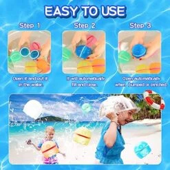 Hiliop Reusable Water Balloons For Kids, Splash Refillable Magnetic Water Balloons Bombs Self Sealing Quick Fill With Mesh Bag (12PCS) -Folkmanis Toys Shop 61yZj9ip4FL