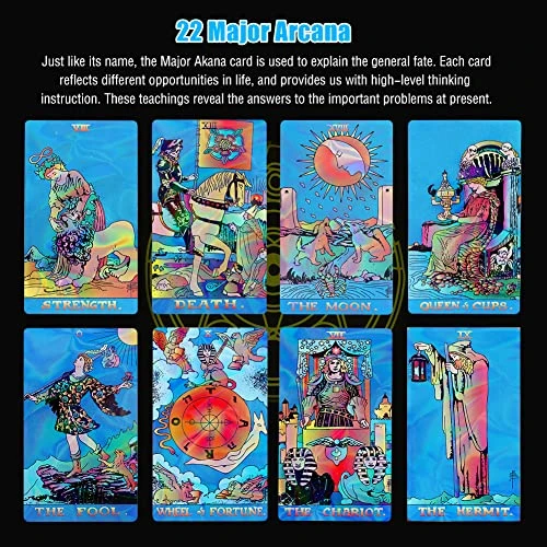 ACETOP Tarot Cards Set With Guide Book, 78 Original Tarot Cards Deck PVC Waterproof Classic Holographic Tarot Deck For Beginners & Expert, Fortune Telling Game With 7 Chakra Stones, Crystal Pendulum 5 ACETOP Tarot Cards Set With Guide Book, 78 Original Tarot Cards Deck PVC Waterproof Classic Holographic Tarot Deck For Beginners & Expert, Fortune Telling Game With 7 Chakra Stones, Crystal Pendulum - Image 3