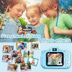 Kids Camera Best Christmas - Birthday Gift For Boys Age 3-10 Year Old Children Digital Cameras For Kids Toys Camera With 32GB SD Card Included. -Folkmanis Toys Shop 61yubpPiFxL
