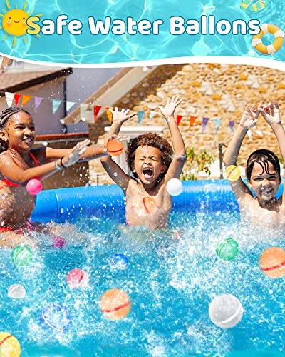 SOPPYCID Reusable Water Balloons For Kids Outdoor Toys,Quick Fill Silicone Magnetic Balloon Toys Age3+Boy Girl Pool Party Self Sealing Balls,Summer Water Fight Games Gift (6 Packs) 5 SOPPYCID Reusable Water Balloons For Kids Outdoor Toys,Quick Fill Silicone Magnetic Balloon Toys Age3+Boy Girl Pool Party Self Sealing Balls,Summer Water Fight Games Gift (6 Packs) - Image 3