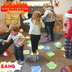 New Floor Is Lava Popping Balloons Interactive Game -Like Balance Stepping Stones,Twisters,Minute To Win It Game-Family Board Game,Party Game,Floor Game For Kids-Indoor Outdoor Safe (Special Edition)