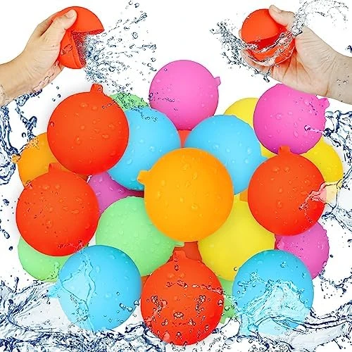 VATOS Reusable Water Balloons, 24PCS Fast Sealing & Quick Fill Water Bomb Splash Balls, Latex Free Silicone Water Splash Balloons For Kids Outdoor Water Games Outside Yard Pool Beach Summer Fun Party 11 VATOS Reusable Water Balloons, 24PCS Fast Sealing & Quick Fill Water Bomb Splash Balls, Latex Free Silicone Water Splash Balloons For Kids Outdoor Water Games Outside Yard Pool Beach Summer Fun Party - Image 9