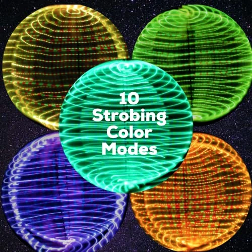 HoopHeads Luminati LED Hula Hoop With Remote 32 Unique Colors, Modes, And Effects - 44+ Bold Bright LEDs (28" Diameter - 5/8" HDPE) 7 HoopHeads Luminati LED Hula Hoop With Remote 32 Unique Colors, Modes, And Effects - 44+ Bold Bright LEDs (28" Diameter - 5/8" HDPE) - Image 5