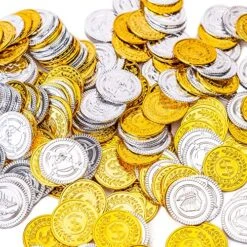 AiFanS Treasure Chest For Kids Prizes,Plastic Treasure Chest With 320 Treasure Gold Coins And Gems/Jewels- Perfect For Pirate Themed Parties And Games 12 AiFanS Treasure Chest For Kids Prizes,Plastic Treasure Chest With 320 Treasure Gold Coins And Gems/Jewels- Perfect For Pirate Themed Parties And Games -Folkmanis Toys Shop 61zzecKdu4L