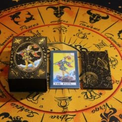 GENERIC MSTICORA Exquisite Gold Foil Tarot Cards,Splendid Classic Tarot Deck， For Beginners & Divination Enthusiasts,78 Gold Foil Cards- Made With PET Material -Folkmanis Toys Shop 71b8EZWwu2L