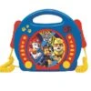 Lexibook Paw Patrol Chase Marshall, Karaoke CD Player With 2 Microphones, Programming Function, Headphones Jack, For Kids, With Power Supply Or Batteries, Blue/Red, RCDK100PA -Folkmanis Toys Shop 91XannpxnbL