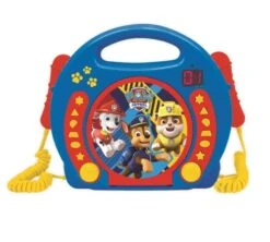 Lexibook Paw Patrol Chase Marshall, Karaoke CD Player With 2 Microphones, Programming Function, Headphones Jack, For Kids, With Power Supply Or Batteries, Blue/Red, RCDK100PA